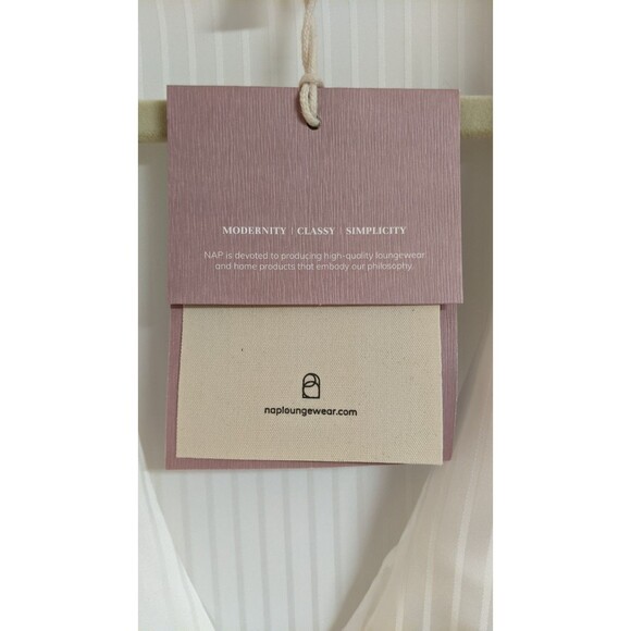 NWT~Women's NAP LOUNGEWEAR "The Lazy Cat" Pj Set In White Size Large NEW! - Picture 10 of 16